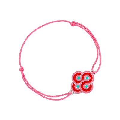 Bracelet sur cordon Arthus Bertrand Enlacé Rose en argent
