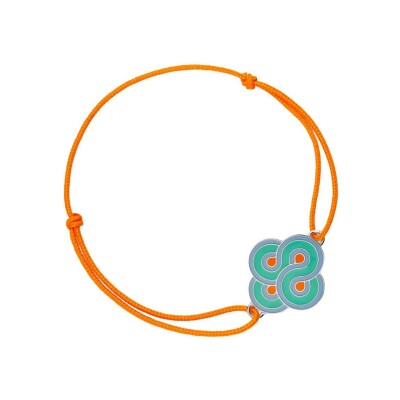 Bracelet sur cordon Arthus Bertrand Enlacé Vert d'eau en argent