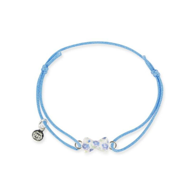 Bracelet Ribambelle nœud bleu en argent