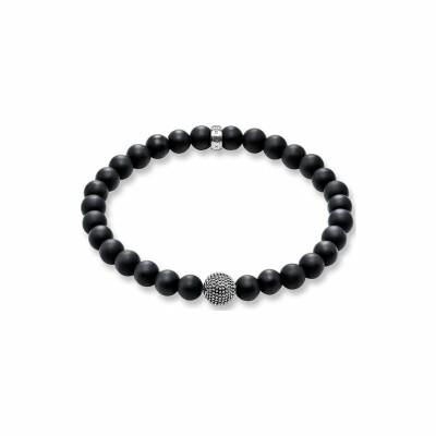 Bracelet Thomas Sabo Rebel at heart Kathmandu en argent et obsidienne L (19cm)