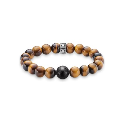 Bracelet Thomas Sabo en argent, obsidienne et œil de tigre
