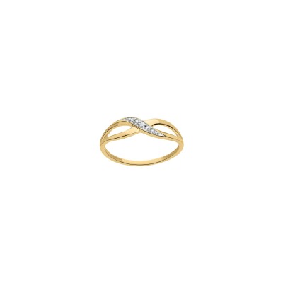 Bague en or jaune, or blanc et diamant