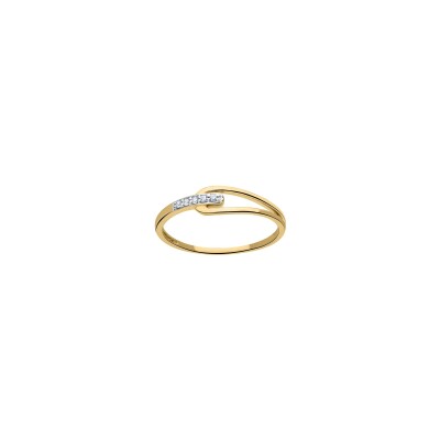 Bague en or jaune, or blanc et diamant