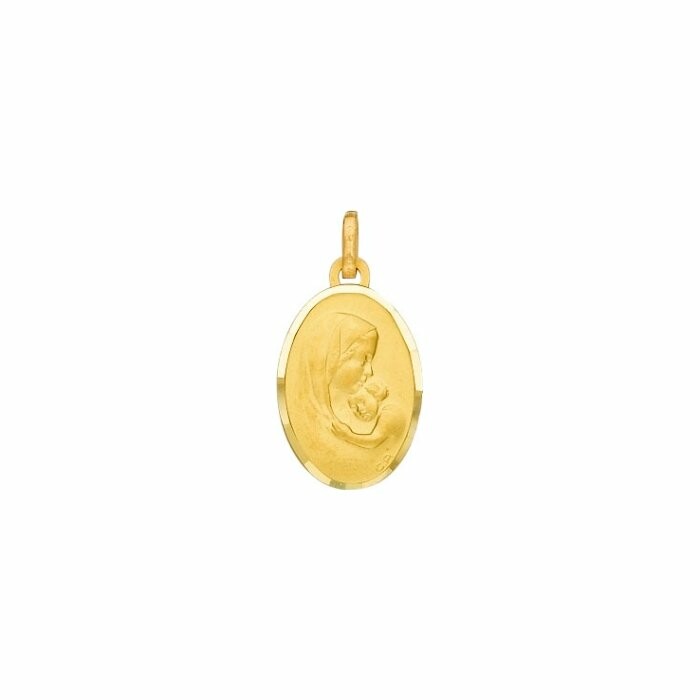 Médaille vierge et enfant en or jaune