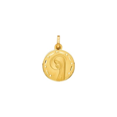 Médaille Vierge profil en or jaune