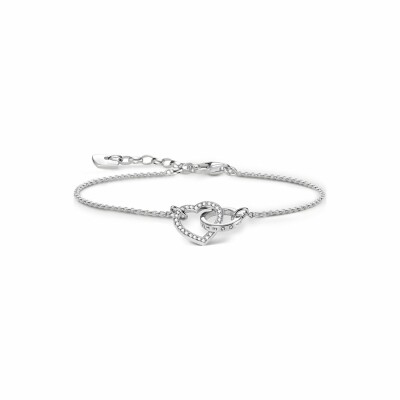 Bracelet Thomas Sabo Cœur Together en argent et oxyde de zirconium, 16-19cm