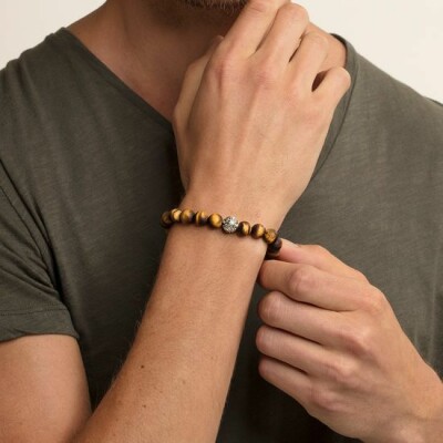 Bracelet Thomas Sabo Glam & Soul Ethnique marron en argent et oeil de tigre L (19 cm)