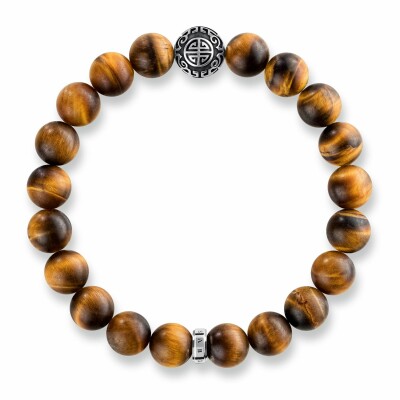Bracelet Thomas Sabo Glam & Soul Ethnique marron en argent et oeil de tigre L (19 cm)