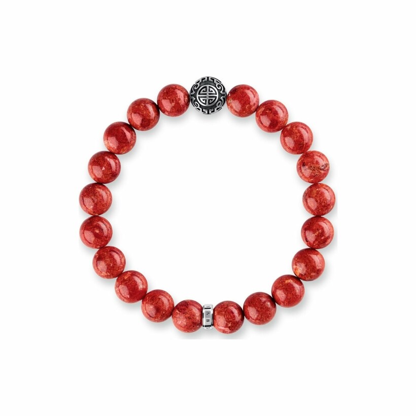 Bracelet Thomas Sabo Glam & Soul Ethnique rouge en argent et corail L (17 cm)