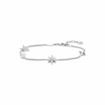 Bracelet Thomas Sabo étoiles en argent et oxyde de zirconium, 16-19cm