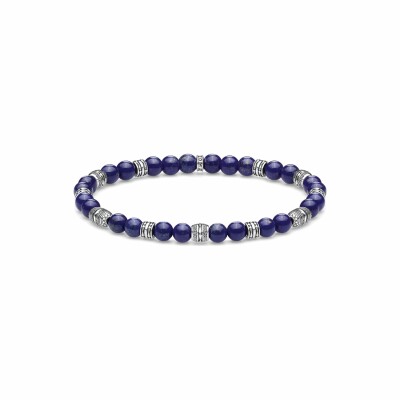 Bracelet Thomas Sabo Rebel At Heart Talisman en argent et imitation lapis lazuli, 19cm