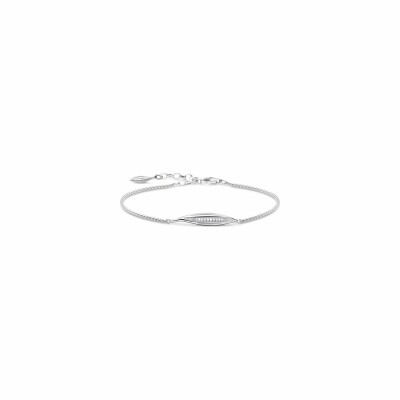 Bracelet Thomas Sabo Glam Soul Feuille en argent et oxydes de zirconium, 19cm