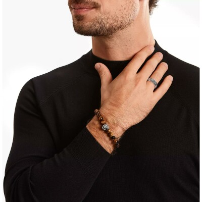 Bracelet Thomas Sabo en argent, œil de tigre et oxyde de zirconium