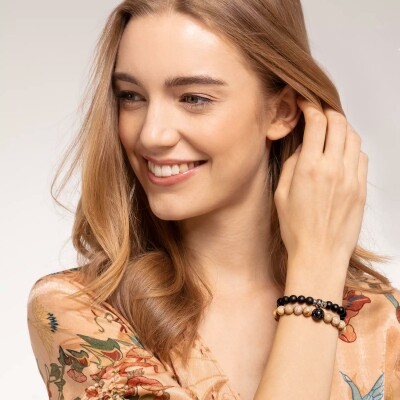 Bracelet Thomas Sabo en argent et obsidienne