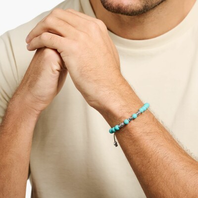 Bracelet Thomas Sabo Tête de mort en argent et pierre imitation turquoise