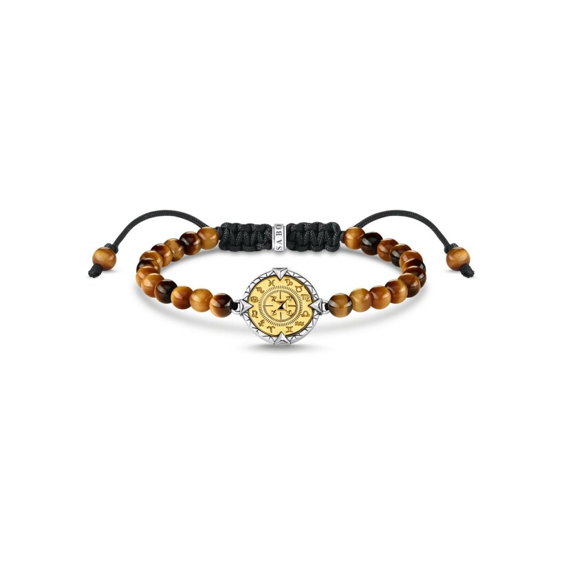 Bracelet Thomas Sabo Elements of nature en argent plaqué or jaune et œil de tigre