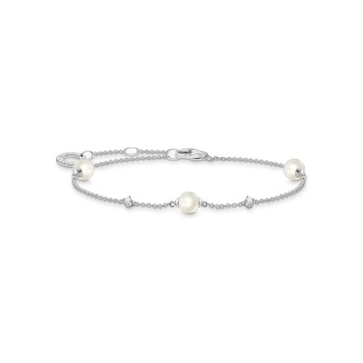Bracelet Thomas Sabo en argent, perle d'eau douce et oxyde de zirconium