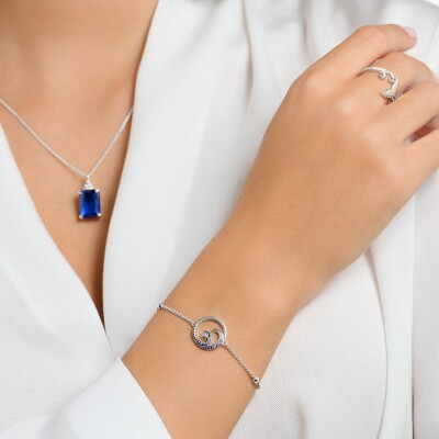 Bracelet Thomas Sabo Vague en argent, oxydes de zirconium et pierres de couleurs