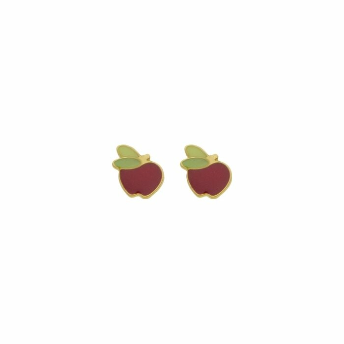 Boucles d'oreilles puces pommes en or jaune