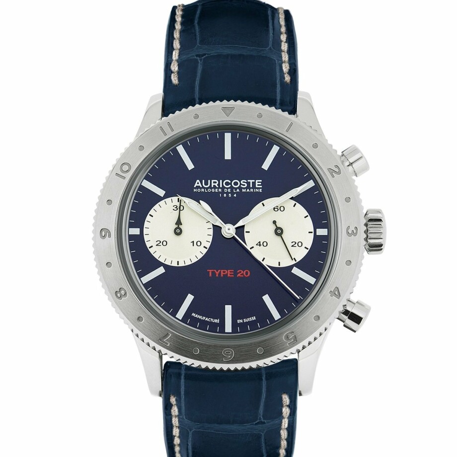 Auricoste Type 20 Grand Bleu FlyBack 42mm Limited Series A20HB watch