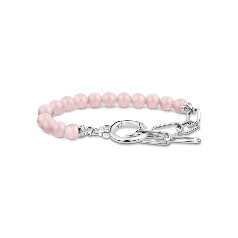 Bracelet Thomas Sabo Glam & Soul en argent, quartz rose et oxydes de zirconium, 19cm