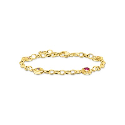 Bracelet Thomas Sabo Glam & Soul en argent plaqué or jaune, corindon et oxydes de zirconium