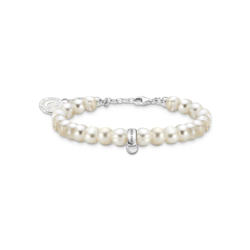 Bracelet Thomas Sabo en argent, email et perles d'eau douce, 19cm