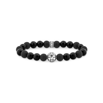 Bracelet Thomas Sabo en argent, oxyde de zirconium et obsidienne