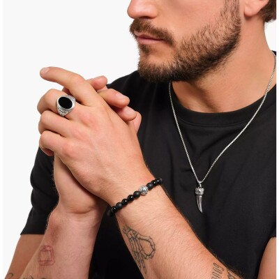 Bracelet Thomas Sabo en argent, oxyde de zirconium et obsidienne