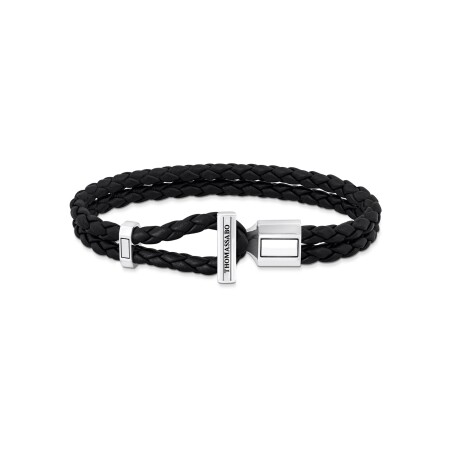 Bracelet Thomas Sabo Rebel at Heart en argent et cuir, 21cm