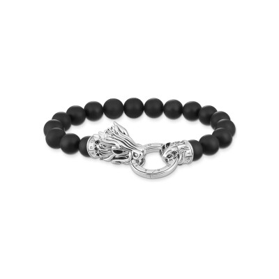 Bracelet Thomas Sabo en argent, email, oxyde de zirconium et obsidienne