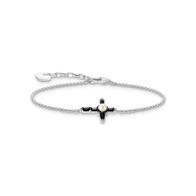Bracelet Thomas Sabo en argent, perle d'eau douce et oxyde de zirconium