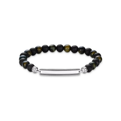Bracelet Thomas Sabo en argent, obsidienne et œil de tigre