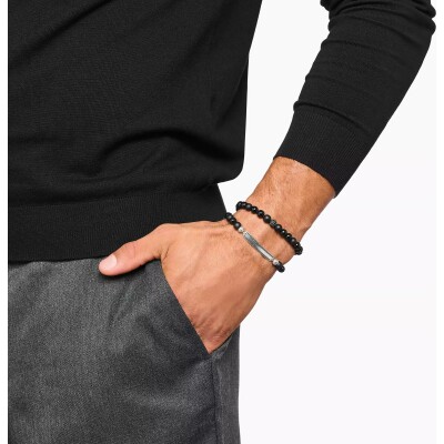 Bracelet Thomas Sabo en argent, obsidienne et œil de tigre