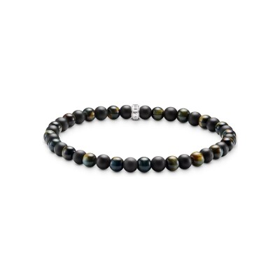 Bracelet Thomas Sabo en argent, obsidienne et œil de tigre