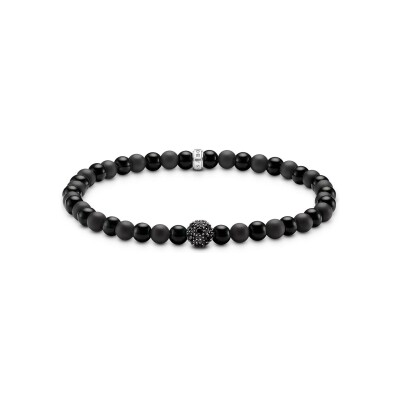 Bracelet Thomas Sabo en argent, obsidienne et oxyde de zirconium