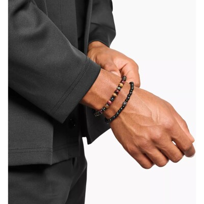 Bracelet Thomas Sabo en argent, obsidienne et oxyde de zirconium