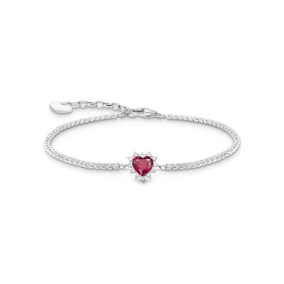 Bracelet Thomas Sabo en argent, oxyde de zirconium et rubis synthétique