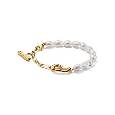 Bracelet Thomas Sabo en argent, plaqué or et perle d'eau douce