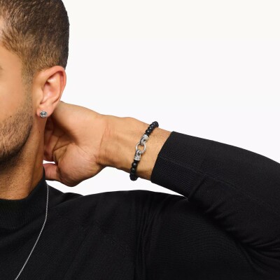 Bracelet Thomas Sabo en argent, oxyde de zirconium et obsidienne