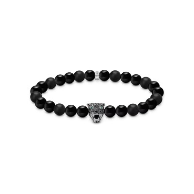 Bracelet Thomas Sabo en argent, oxyde de zirconium et obsidienne