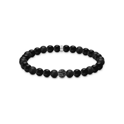 Bracelet Thomas Sabo en argent, oxyde de zirconium et obsidienne