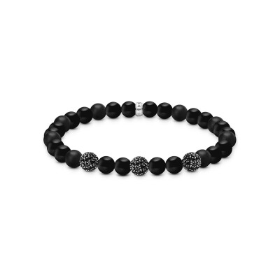 Bracelet Thomas Sabo en argent, oxyde de zirconium et obsidienne