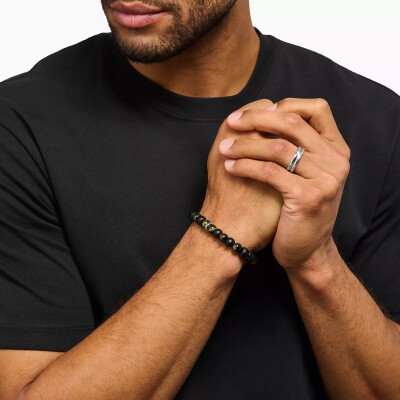 Bracelet Thomas Sabo en argent, obsidienne et œil de tigre