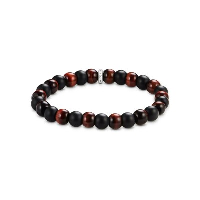 Bracelet Thomas Sabo en argent, obsidienne et œil de tigre