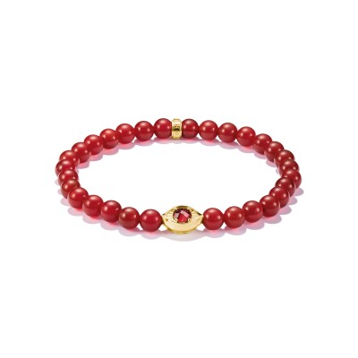 Bracelet Thomas Sabo en argent, plaqué or et agate rouge