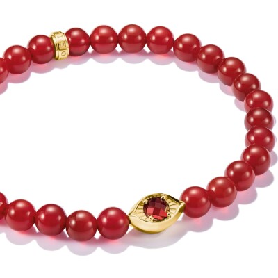 Bracelet Thomas Sabo en argent, plaqué or et agate rouge