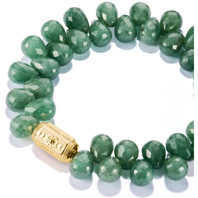 Bracelet Thomas Sabo en argent, plaqué or, oxyde de zirconium et aventurine