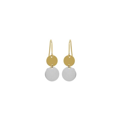 Boucles d'oreilles en or jaune et or blanc
