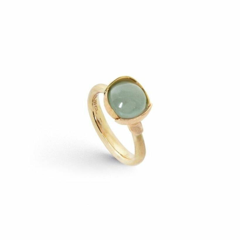 Ole Lynggaard Lotus ring in yellow gold, rose gold and aquamarine